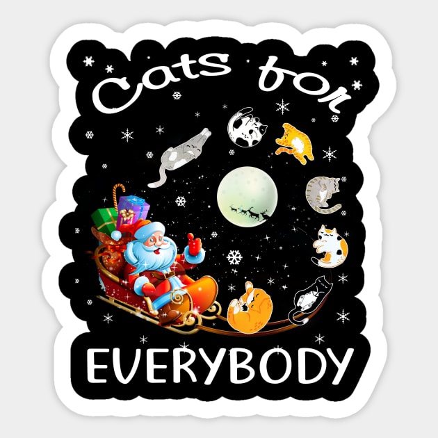 Cats For Everybody Christmas Cute Cat Lover Sticker by MarrinerAlex